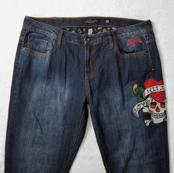 COPY - NWT ED HARDY Flared Jeweled Jeans - Picture 4 of 15
